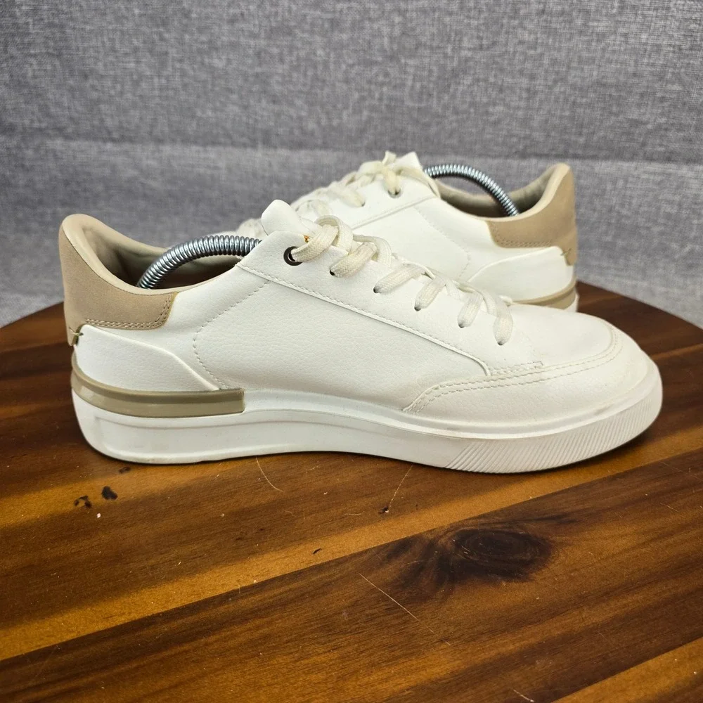 Zara Mens Low Top Sneakers White Tan Minimalist Lace Up 2201/921/001 EU 43 US 10